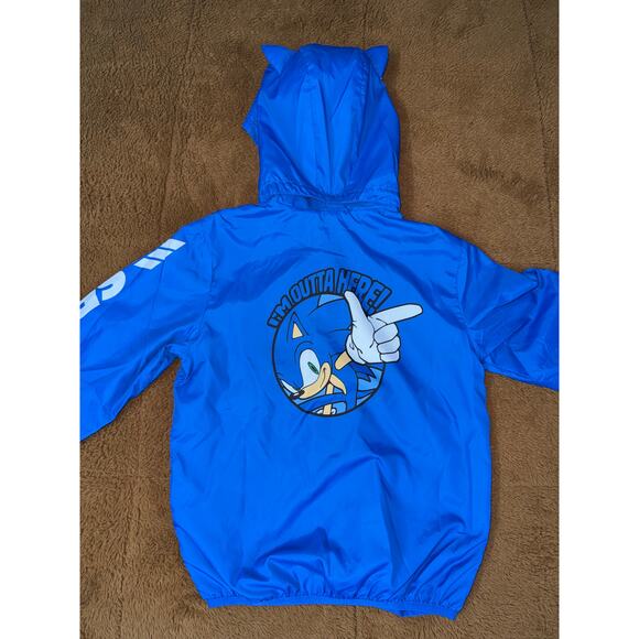 Sonic the Hedgehog Kids Windbreaker Jacket Size 8-10Y H&M Blue Zip-Up - Picture 7 of 8